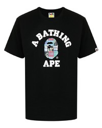 Мужская черная футболка с круглым вырезом с принтом от A Bathing Ape