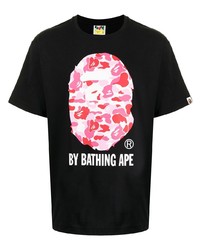 Мужская черная футболка с круглым вырезом с принтом от A Bathing Ape