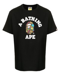 Мужская черная футболка с круглым вырезом с принтом от A Bathing Ape