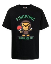 Мужская черная футболка с круглым вырезом с принтом от A Bathing Ape