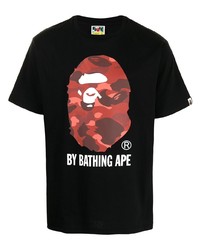 Мужская черная футболка с круглым вырезом с принтом от A Bathing Ape