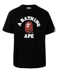 Мужская черная футболка с круглым вырезом с принтом от A Bathing Ape