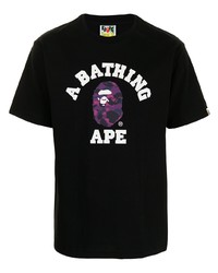 Мужская черная футболка с круглым вырезом с принтом от A Bathing Ape