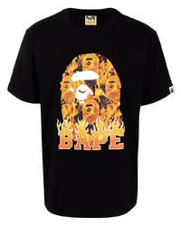 Мужская черная футболка с круглым вырезом с принтом от A Bathing Ape