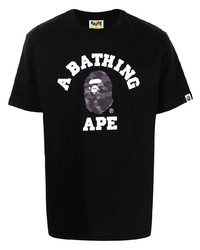 Мужская черная футболка с круглым вырезом с принтом от A Bathing Ape