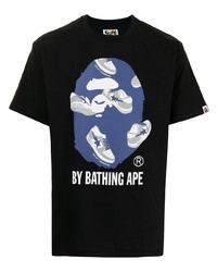 Мужская черная футболка с круглым вырезом с принтом от A Bathing Ape