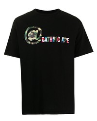 Мужская черная футболка с круглым вырезом с принтом от A Bathing Ape