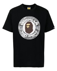 Мужская черная футболка с круглым вырезом с принтом от A Bathing Ape