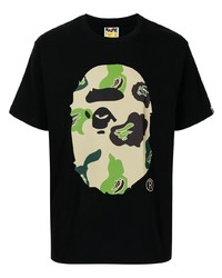 Мужская черная футболка с круглым вырезом с принтом от A Bathing Ape