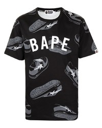 Мужская черная футболка с круглым вырезом с принтом от A Bathing Ape