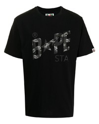 Мужская черная футболка с круглым вырезом с принтом от A Bathing Ape