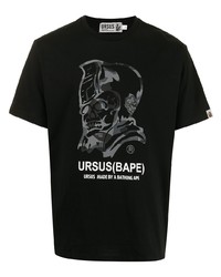 Мужская черная футболка с круглым вырезом с принтом от A Bathing Ape