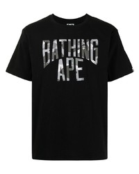 Мужская черная футболка с круглым вырезом с принтом от A Bathing Ape