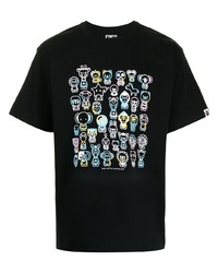 Мужская черная футболка с круглым вырезом с принтом от A Bathing Ape