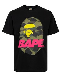 Мужская черная футболка с круглым вырезом с принтом от A Bathing Ape