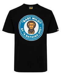 Мужская черная футболка с круглым вырезом с принтом от A Bathing Ape