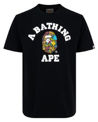 Мужская черная футболка с круглым вырезом с принтом от A Bathing Ape