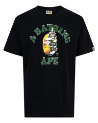 Мужская черная футболка с круглым вырезом с принтом от A Bathing Ape