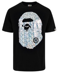 Мужская черная футболка с круглым вырезом с принтом от A Bathing Ape