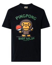 Мужская черная футболка с круглым вырезом с принтом от A Bathing Ape