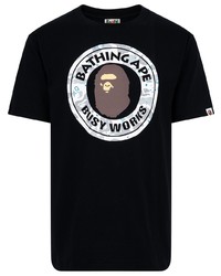 Мужская черная футболка с круглым вырезом с принтом от A Bathing Ape