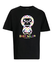 Мужская черная футболка с круглым вырезом с принтом от A Bathing Ape