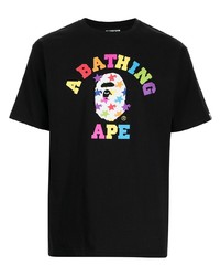 Мужская черная футболка с круглым вырезом с принтом от A Bathing Ape