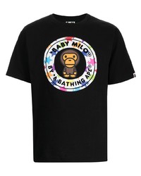 Мужская черная футболка с круглым вырезом с принтом от A Bathing Ape