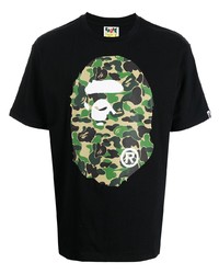 Мужская черная футболка с круглым вырезом с принтом от A Bathing Ape