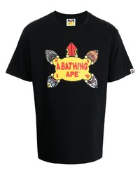 Мужская черная футболка с круглым вырезом с принтом от A Bathing Ape