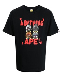 Мужская черная футболка с круглым вырезом с принтом от A Bathing Ape