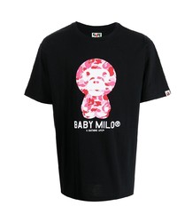 Мужская черная футболка с круглым вырезом с принтом от A Bathing Ape