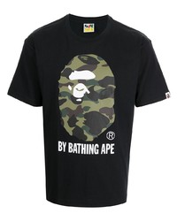 Мужская черная футболка с круглым вырезом с принтом от A Bathing Ape