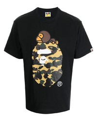 Мужская черная футболка с круглым вырезом с принтом от A Bathing Ape