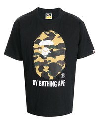 Мужская черная футболка с круглым вырезом с принтом от A Bathing Ape