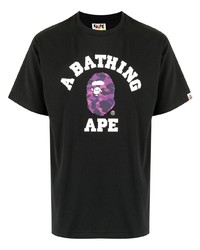 Мужская черная футболка с круглым вырезом с принтом от A Bathing Ape