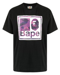 Мужская черная футболка с круглым вырезом с принтом от A Bathing Ape