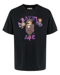 Мужская черная футболка с круглым вырезом с принтом от A Bathing Ape