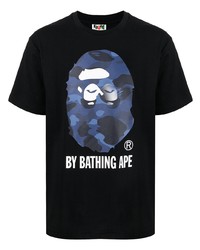 Мужская черная футболка с круглым вырезом с принтом от A Bathing Ape