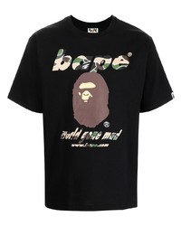 Мужская черная футболка с круглым вырезом с принтом от A Bathing Ape