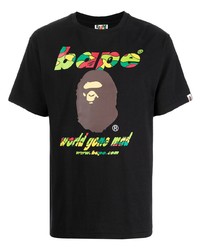 Мужская черная футболка с круглым вырезом с принтом от A Bathing Ape