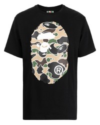 Мужская черная футболка с круглым вырезом с принтом от A Bathing Ape