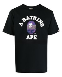 Мужская черная футболка с круглым вырезом с принтом от A Bathing Ape