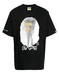 Мужская черная футболка с круглым вырезом с принтом от A Bathing Ape