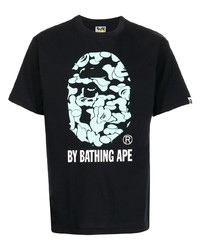 Мужская черная футболка с круглым вырезом с принтом от A Bathing Ape