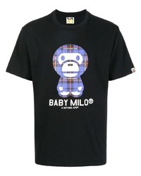 Мужская черная футболка с круглым вырезом с принтом от A Bathing Ape