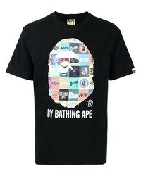 Мужская черная футболка с круглым вырезом с принтом от A Bathing Ape