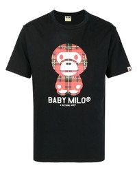 Мужская черная футболка с круглым вырезом с принтом от A Bathing Ape