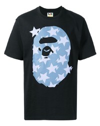 Мужская черная футболка с круглым вырезом с принтом от A Bathing Ape