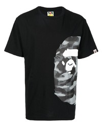 Мужская черная футболка с круглым вырезом с принтом от A Bathing Ape